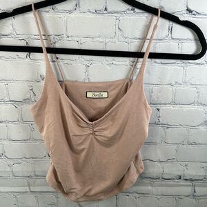 🌸 2bella Double-Lined Cropped Tank Top - Blush Pink, Size Small